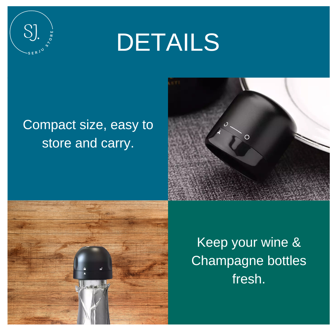 Wine & Champagne Stoppers Set of 4, Mini Reusable Leakproof Bottle Stoppers