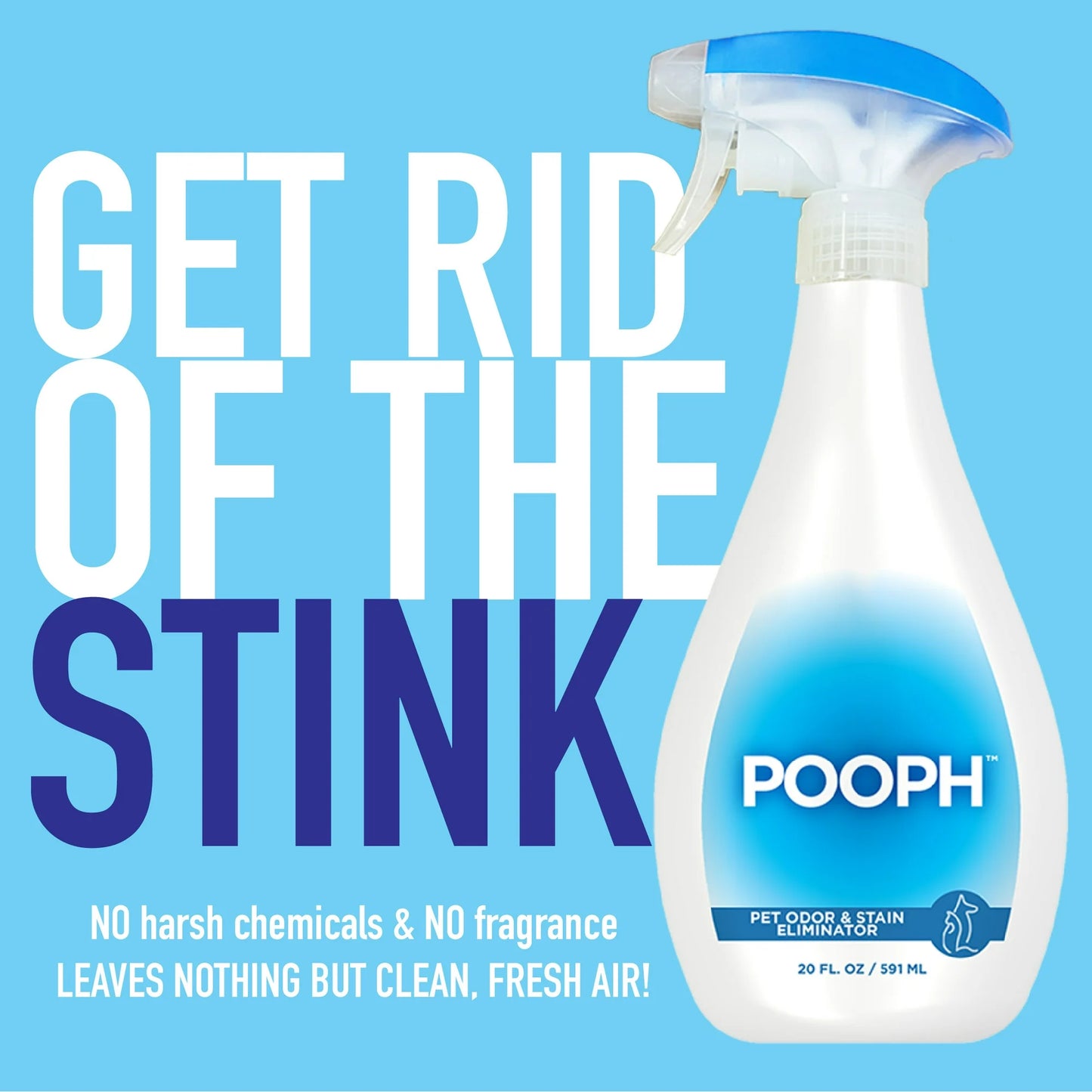 Pooph Pet Odor Eliminator Spray, 20 oz, Fragrance Free, No Harsh Chemicals