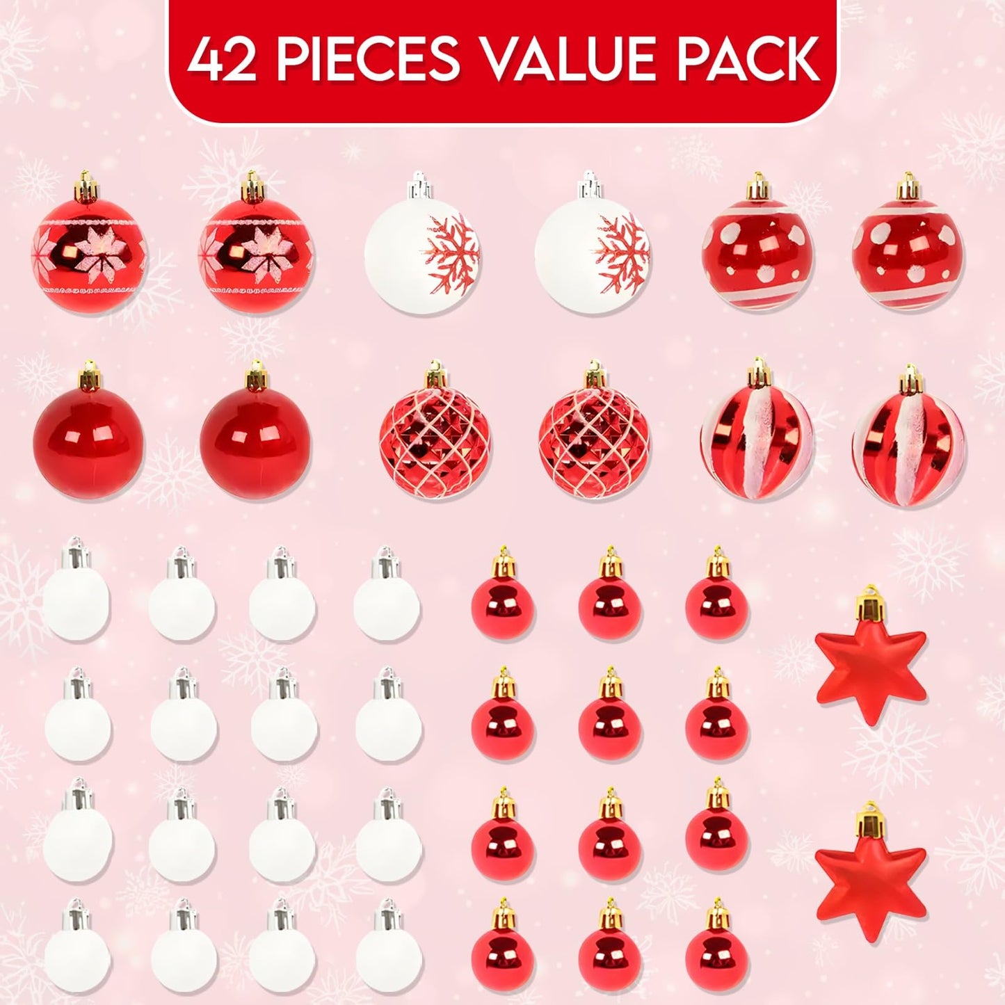 Christmas Tree Ornaments 42-Piece Christmas Tree Ornaments Set