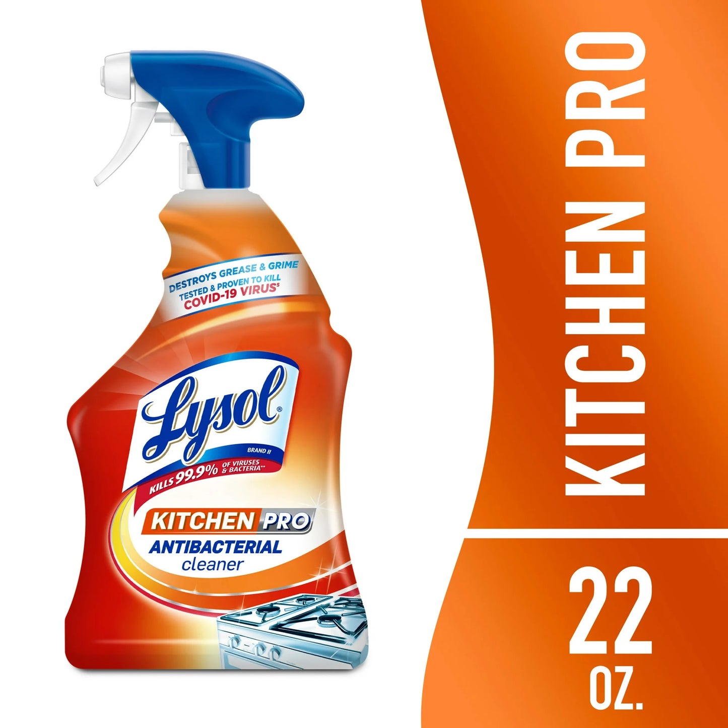 Lysol, Kitchen Pro Antibacterial Cleaner,Spray for Kitchens, No Harsh Chemicals, 22oz