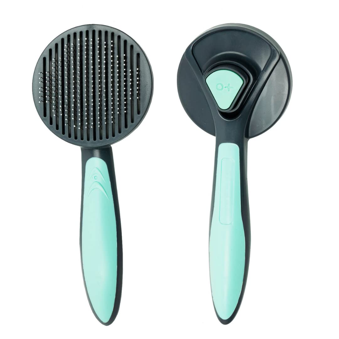 Self Cleaning Pet Hair Comb with One Click Button, pet hair remover & Slicker Brush, Cat Comb & Dog hair Brush
