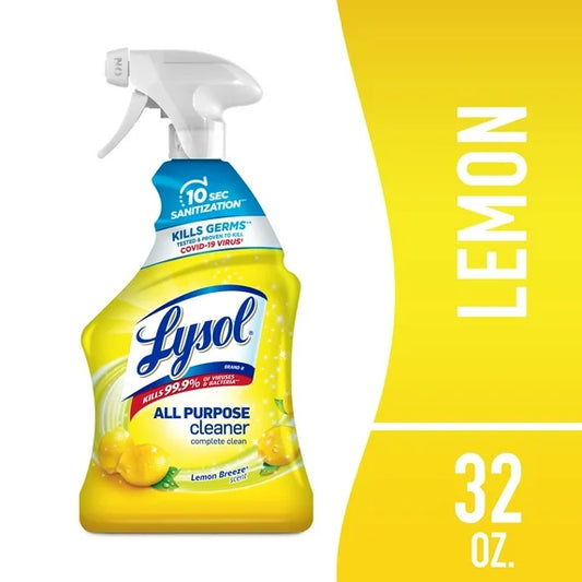 Lysol All-Purpose Cleaner, Sanitizing and Disinfecting Spray, Lemon Breeze Scent, 32 oz