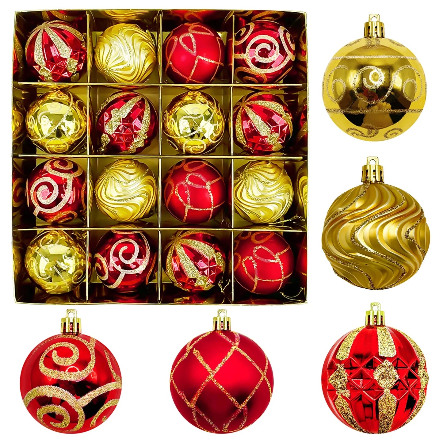 Christmas Ornaments Set, 16pcs Christmas Balls for Xmas Tree Decoration